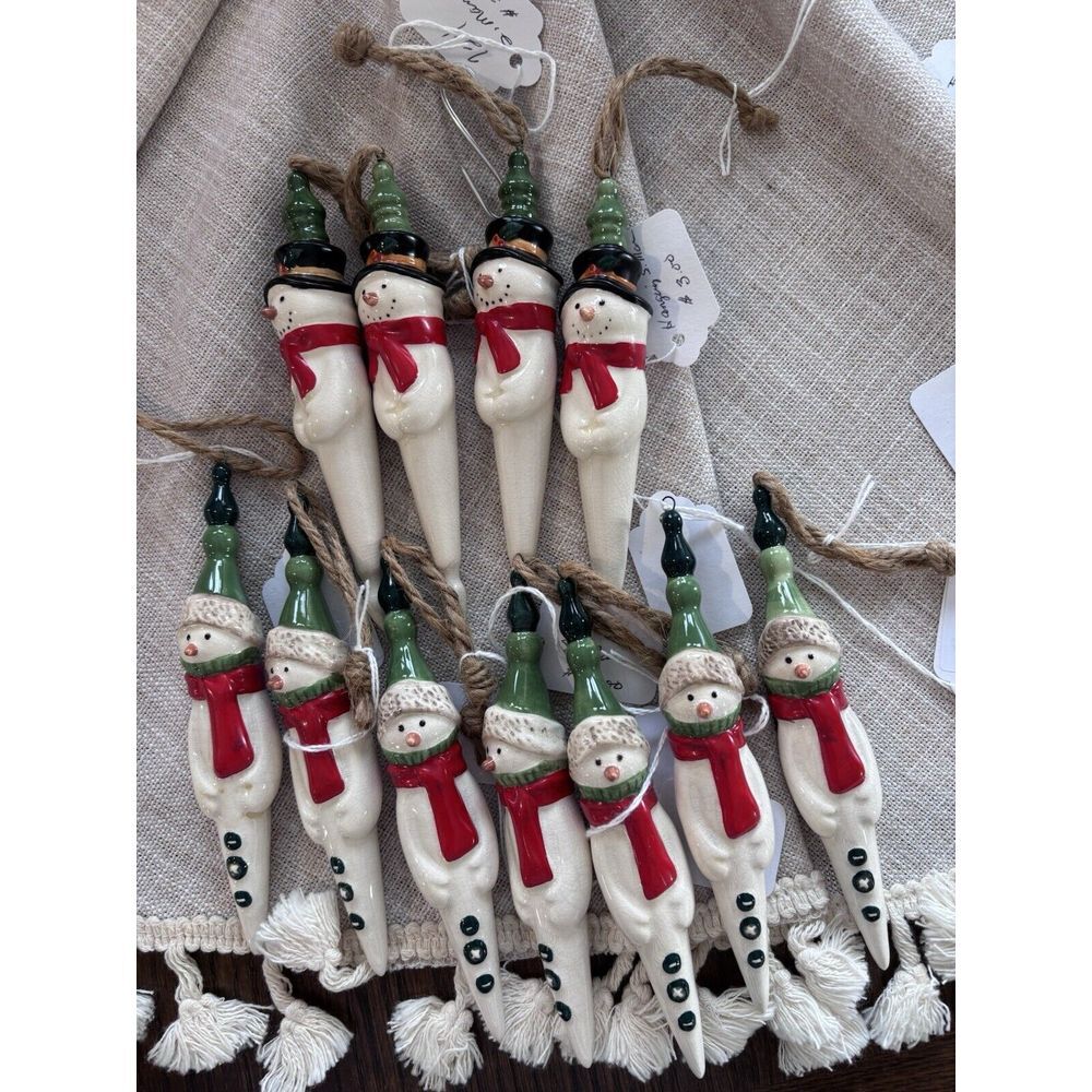 One‎ Lot Of 11 Pieces RUss BErRIE Ceramic Anthropomorphize Snowman Icicles